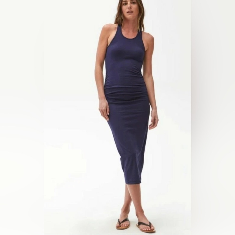 Michael Stars NWOT Racerback Midi Dress Ruched
Bodycon Dress Navy Blue M